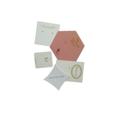 white paper card custom gold foil logo packaging cards for earing